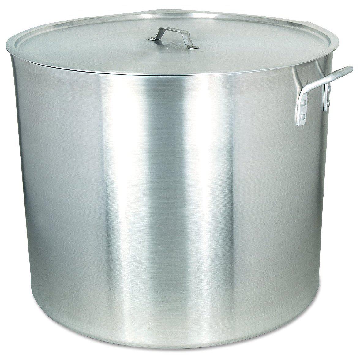 100-160 Qt Heavy Duty Aluminum Stock Pot w/ Cover