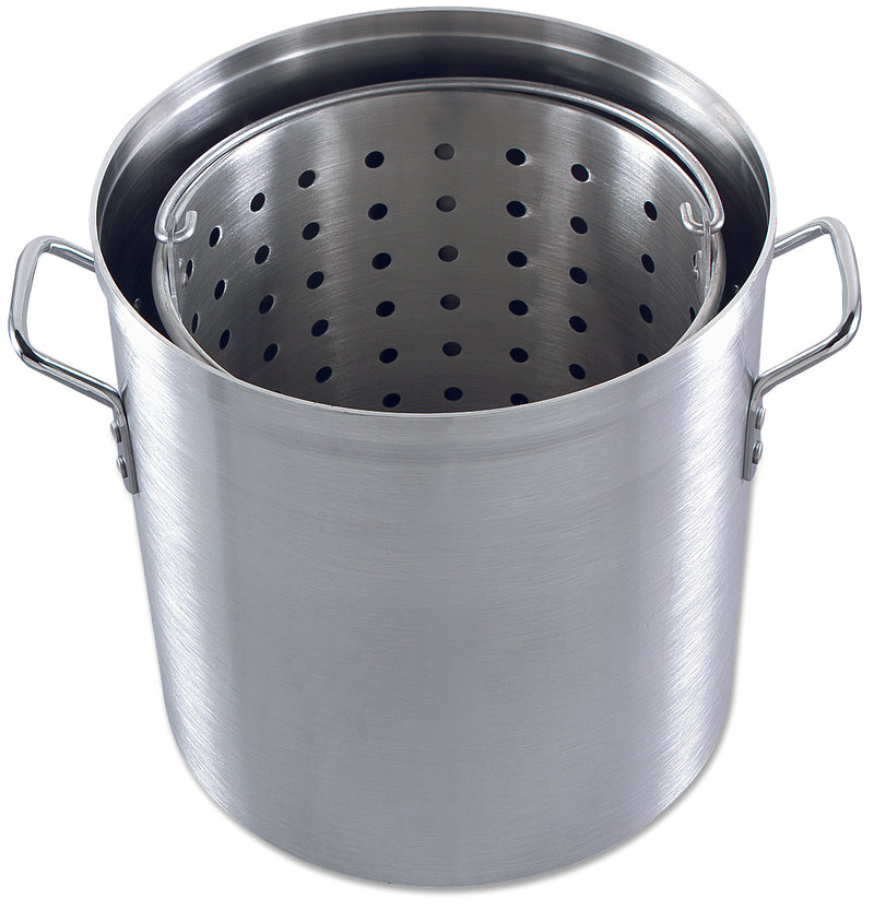 Stock Pot,Lid and Aluminum Basket - Chefwareessentials.com