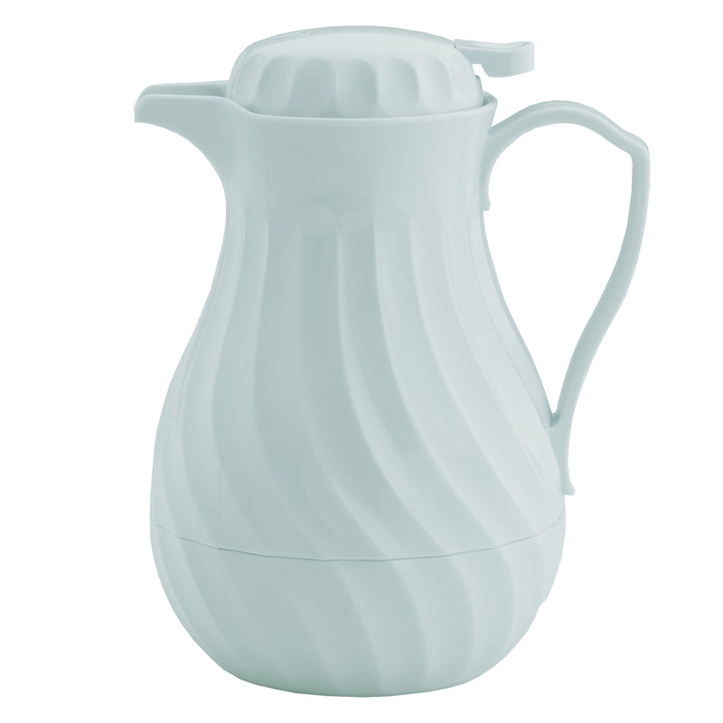 Insulated Pitcher-White w/Push Button & Thermometer