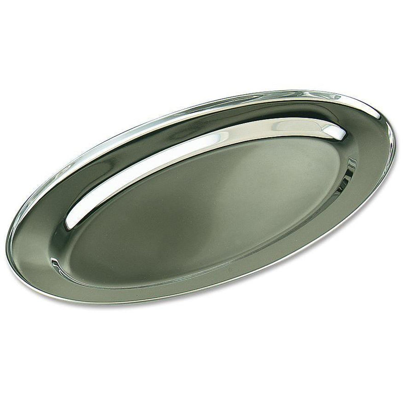 Oval Serving Platter - Stainless Steel - Chefwareessentials.com