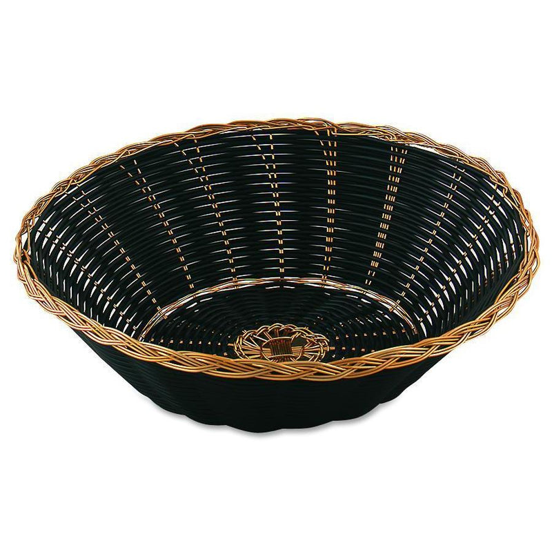 Round Black Vinyl Basket-One Dozen - Chefwareessentials.com