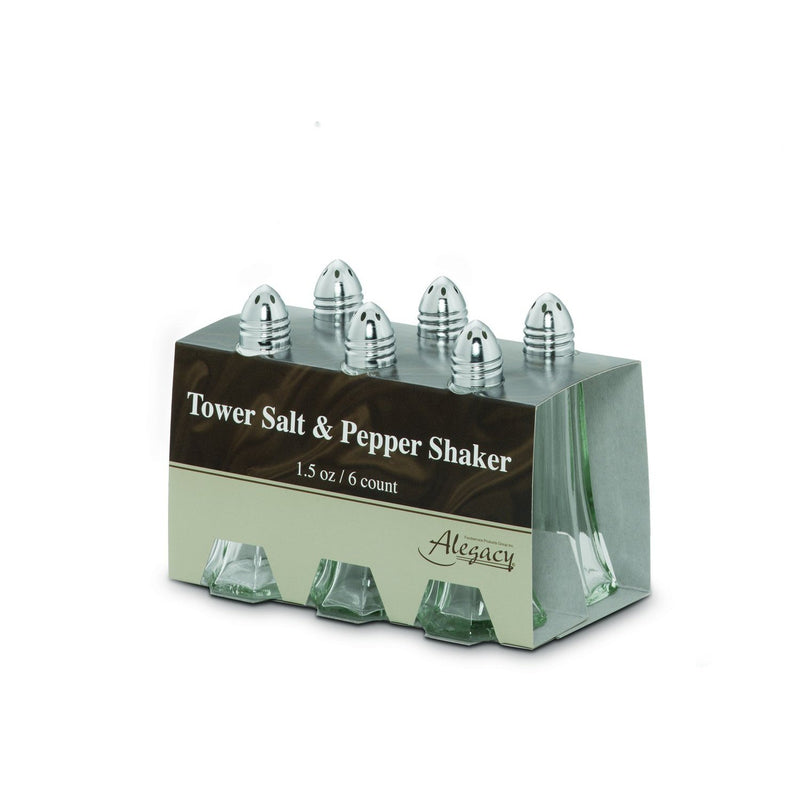 Tower Salt & Pepper Shakers - 1/2 oz (6 ea per pack) - Chefwareessentials.com
